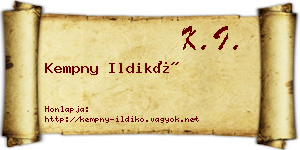 Kempny Ildikó névjegykártya